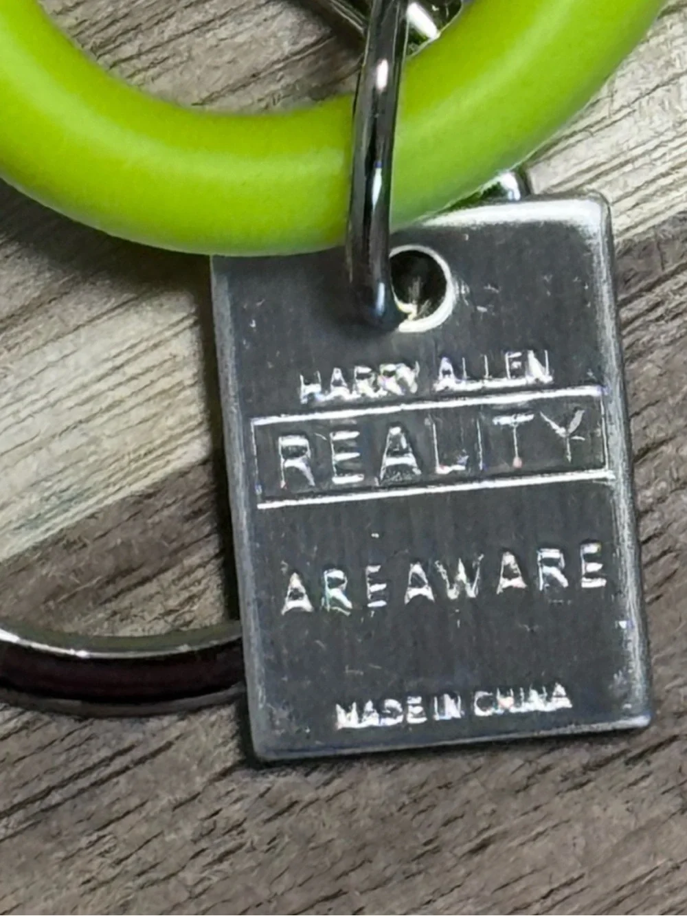 NWT Areaware x Harry Allen Reality Series Italian Church Key Keychain Chartreuse